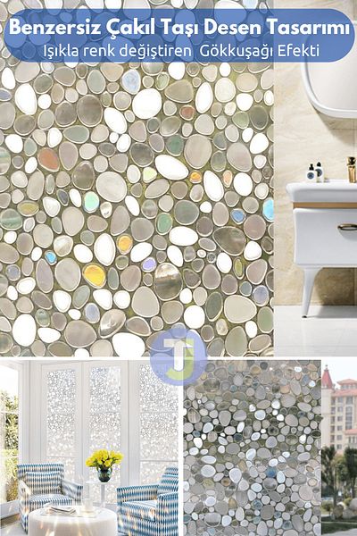 Technojet Static Frosted Patterned Glass Covering Film Shower Cabin Office Balcony Decoration Foil 60Cmx100Cm