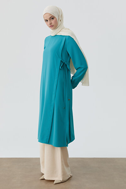 Tuğba Aller Detaylı Yan Bağlamalı Tunik - Aqua