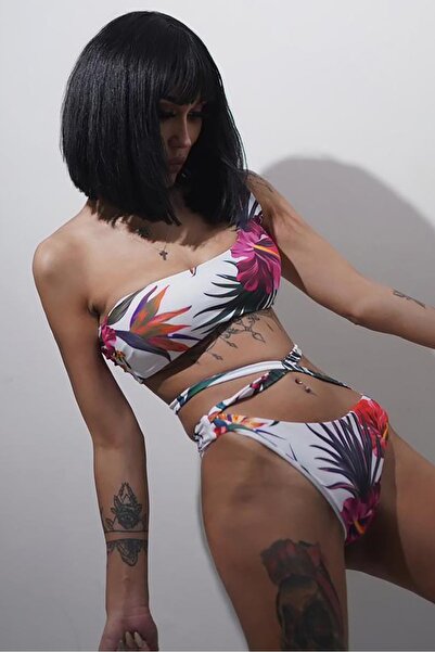 Bikini Mayokini Dünyası Multi One Shoulder Bikini - Colorful