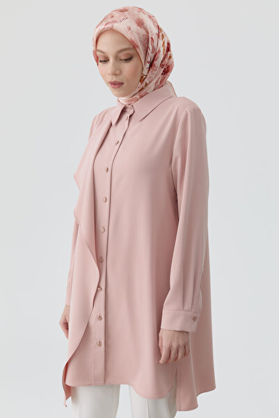 Tuğba Volan Detaylı Tunik - Pudra