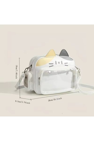 synshop Ita Bag Kedili Sırt Çantası Omuz Çanta Kedi Kulaklı Kore Y2k Lüx Deri Kadın Genç Kız Çocuk