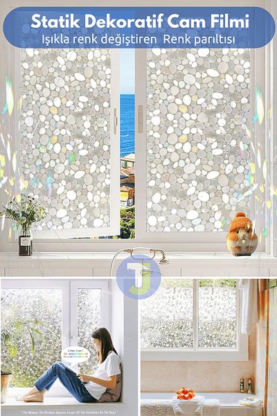 Technojet Static Frosted Patterned Glass Covering Film Shower Cabin Office Balcony Decoration Foil 60Cmx100Cm