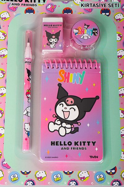 Hello Kitty SET DE 4 ARTICOLE DE PAPETERIE HELLO KITTY & BEST FRIENDS LICENȚIAT DEKOMUS, CĂRȚI DE NOTE, CREION