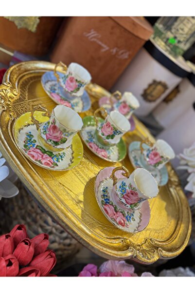 Handmade Esterhomedecor 6 Personality Hand Painting Porcelain Coffee Cup Set