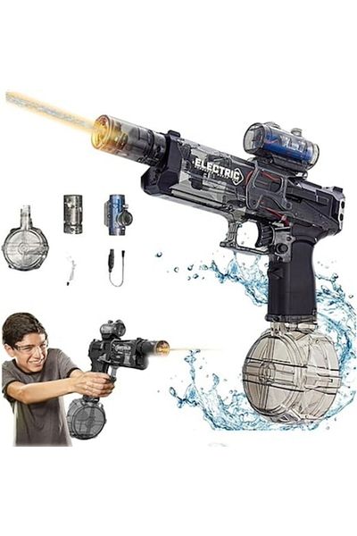 Full Abundance Electric Water Toy with Powerful Jet, Interactive LED, Sound Effects, Rechargeable Batteries