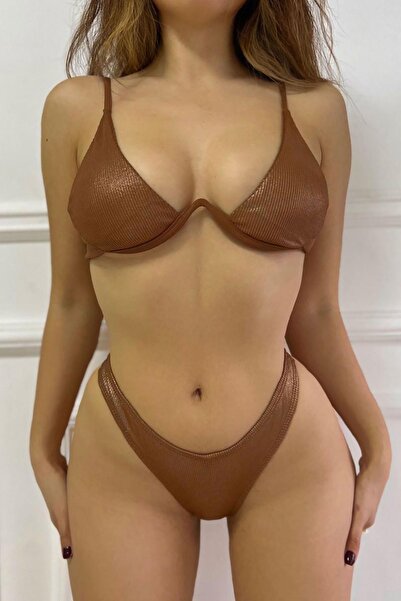Bikini Mayokini Dünyası V Metal Bikini - Καφέ
