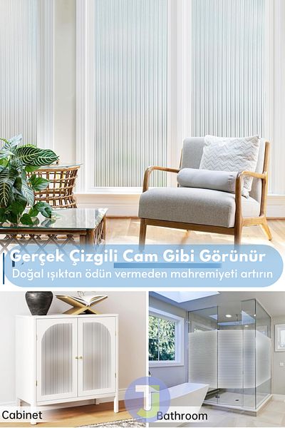 Technojet Static Frosted Patterned Glass Covering Film Shower Cabin Office Balcony Decoration Foil 60Cmx100Cm