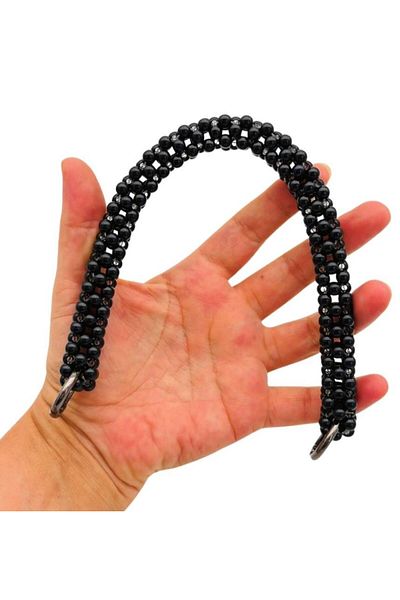 angel çanta aksesuar Accesoriu Geanta Angel 31 cm Model Pătrat Negru Cu Mărgele Mâner Geanta Cu Arc