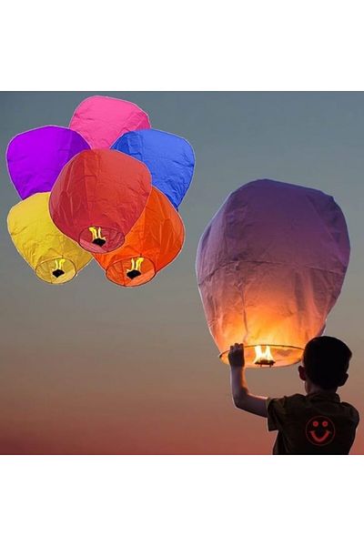 ForWhat Single Sky Fire Balloon Wish Lantern for Bureau Home Office Summer Camp Party Event