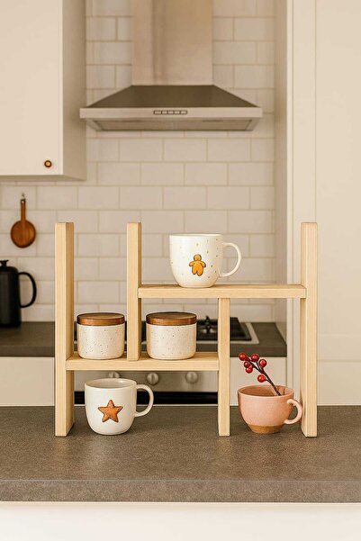 Woody Home Mutfak Organizeri, Baharatlık, Bardaklık, Mutfak Düzenleyici, Dola...