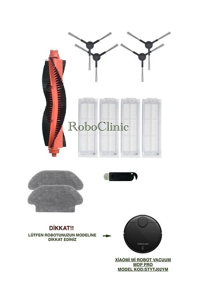 Roboclinic Xiaomi Mi Robot Vacuum Mop Pro Robot Vacuum Cleaner Compatible Brush, Hepa Filter, Mop Set - 12 Pieces