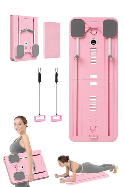 kochler Pilates Equipment – Multi-Purpose Exercise Board with Timer and Resistance Bands