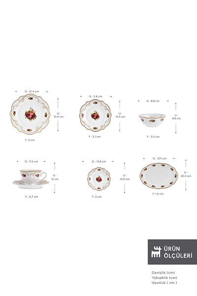 Karaca Antique Forever Bone 6-Person Breakfast Set Gold - 26 Pieces