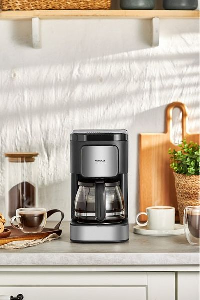 Karaca Just Coffee Aroma - 2 in 1 Filter Coffee and Tea Brewing Machine, Inox