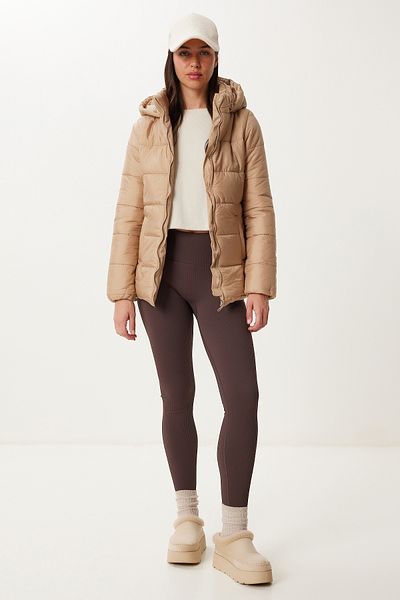 Happiness İstanbul Women's Beige Hooded down Jacket Qa00004