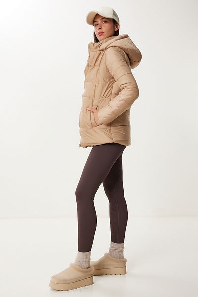 Happiness İstanbul Women's Beige Hooded down Jacket Qa00004