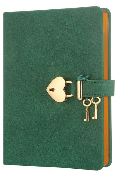Victoria's Journals Green Hush Hush Lockable Notebook 13x18