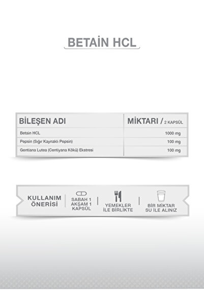 goodday Betain Hcl Pepsin 60 Kapsül Besin Takviyesi