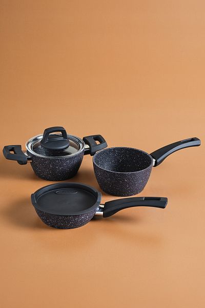 Karaca Bio Granit Blue Stone Mini 5 Piece Pot and Pan Set