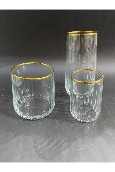 Paşabahçe Nova 18 Prc. Gilded Water Set.