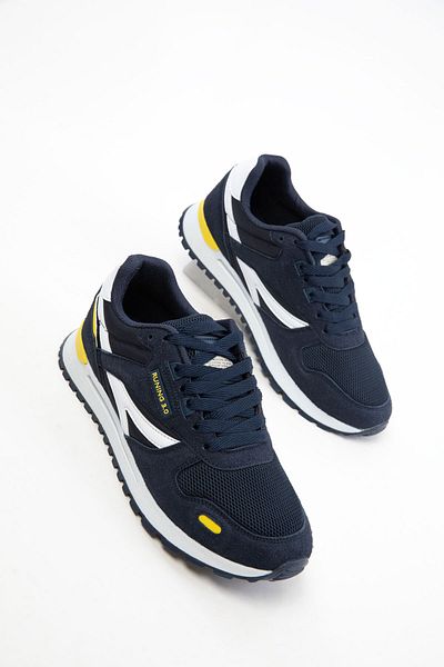SOHO Marineblau-Gelb Herren Sneaker 20760