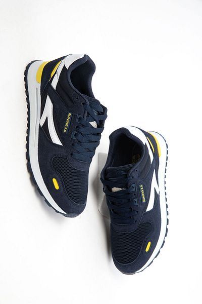 SOHO Marineblau-Gelb Herren Sneaker 20760