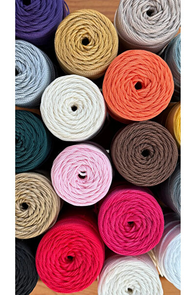 Akduman İplik 200 gr - 2mm Kırmızı Polyester Makrome Ipi Çanta Ipliği Ve Supla Ip