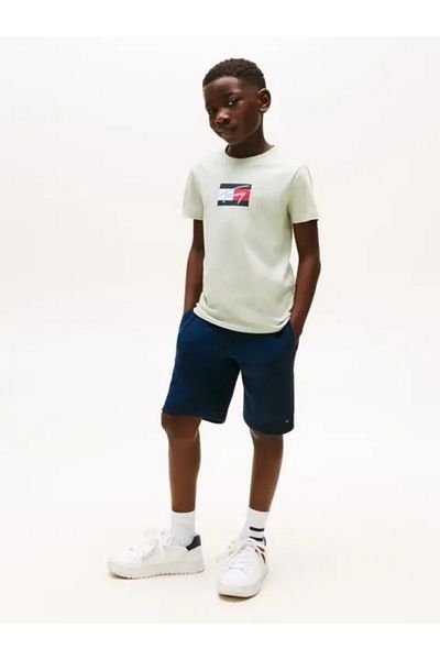 Tommy Hilfiger Tričko Tommy Script s potiskem vlajky, velikost L