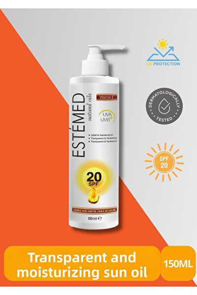 ESTEMED زيت الشمس الشفاف والمرطب وزيت الشمس الشفاف والمرطب 20SPF 150 مل