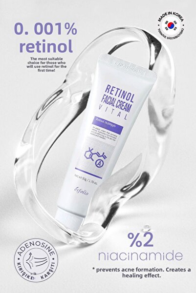 Esfolio Cremă cu retinol pentru începători, cremă pentru tratarea punctelor, cremă facială cu retinol 50 ml