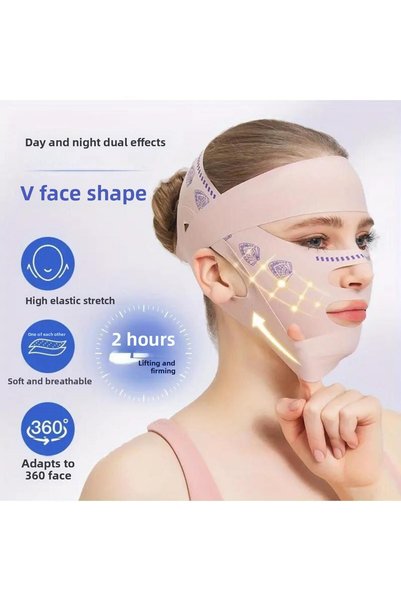 Ceoyiler Two-Layer V-Face Lifting Chin Mask, V-Line Shaped Face Lifting Belt