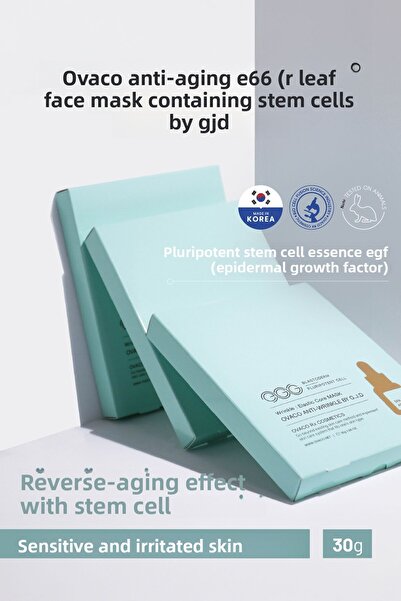 Ovaco قناع الوجه الورقي للخلايا الجذعية |   قناع كوري شفاف مضاد للشيخوخة من ا...