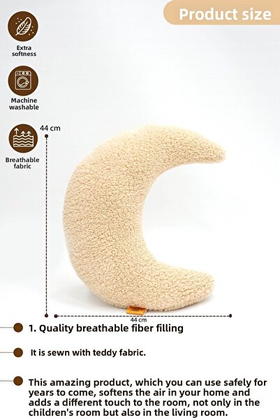 mordesign Heart Cloud Star Moon Patterned 4-Piece Teddy Pillow Set - Super Fluffy, Decorative, Morteddy Sky Series