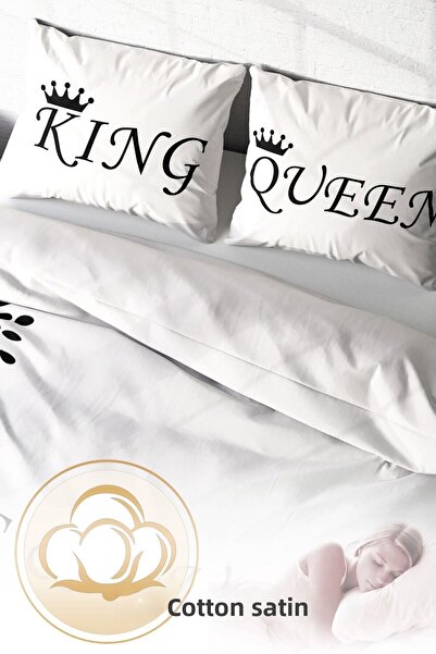 MonoHome White King-Queen 3D King Size Double Duvet Cover Set - 220X240Cm