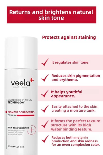 VEELA Brightening Cream Pigment - Skin Tone Correcting Cream for Spotted Skin
