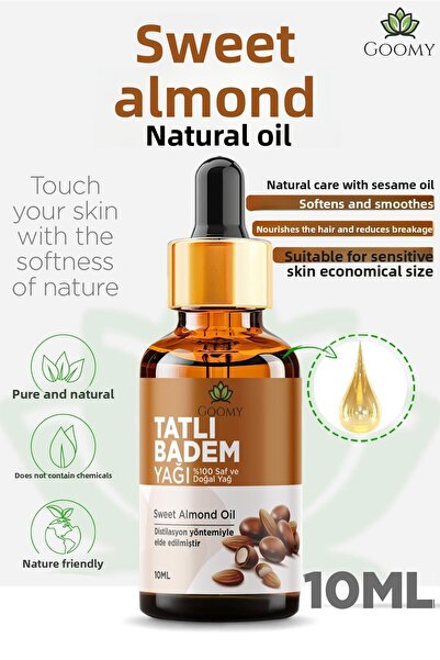 GOOMY Sweet Almond Oil Cold Pressed 100% Natural Herbal Fixed Oil Sweet Almon...