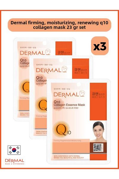 Dermal Q10 Collagen Mask - 23 Gr 3 Pieces, Firming and Renewing