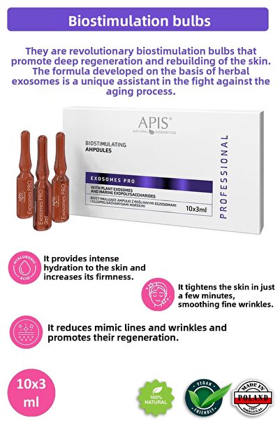 Apis Natural Cosmetics أمبولة عشبية EXOSOMES PRO مضادة للشيخوخة 10 × 3 مل