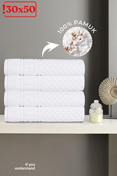 Anılsan 4 balení bílých vaflových vzorovaných lázní a hotelových ručníků - 10...