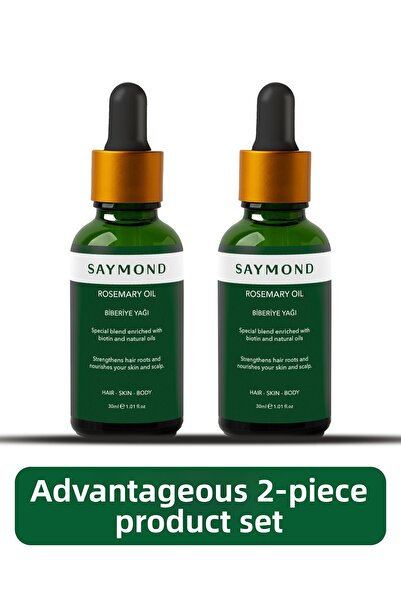 SAYMOND عبوة من قطعتين من زيت الروزماري المركب للعناية بالشعر بالبيوتين لتساق...