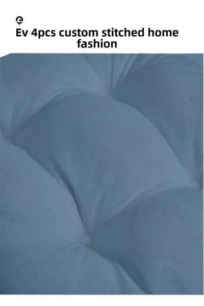 EVA Indigo Blue 40X40 cm Special Sewn Pouf Chair - Seat and Stool Cushion