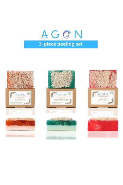 Agon مجموعة تقشير مصنوعة يدويًا 100% من ألياف اليقطين والعسل الطبيعي وحليب ال...