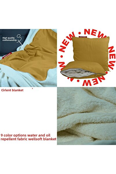 XPERMATE Mustard Blanket Pillow - Tv, Throw Pillow, Welsoft, Travel and Airplane Pillow, 145X205