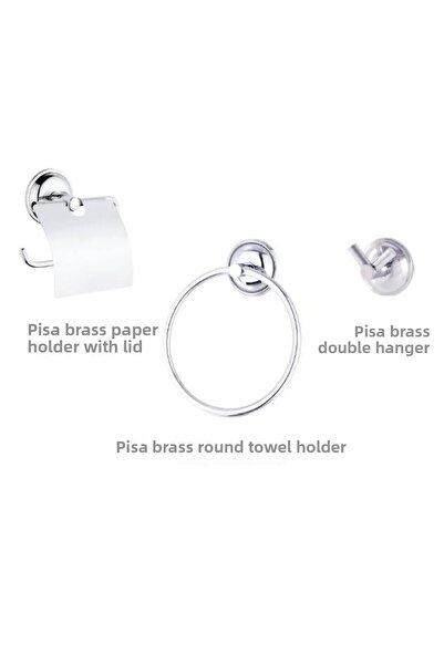 Gürçay Σετ αξεσουάρ μπάνιου Pisa 3 τεμαχίων Chrome