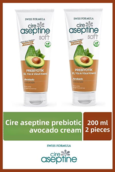 CIRE ASEPTINE كريم الأفوكادو بريبيوتيك 200 مل - لليدين والوجه والجسم × 2 قطعة