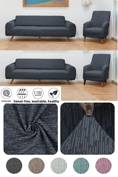 Home Σετ κάλυμμα καναπέ ζακάρ ελαστικό πλενόμενο - 3 3 1 1