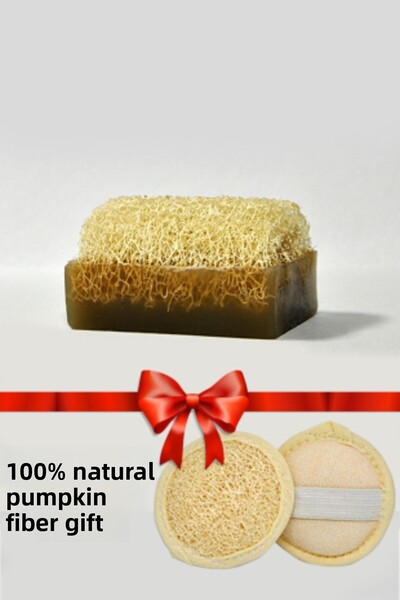 Aytan Home طين نقي 100% وصابون ألياف اليقطين الطبيعي مع تأثير تفتيح الوجه