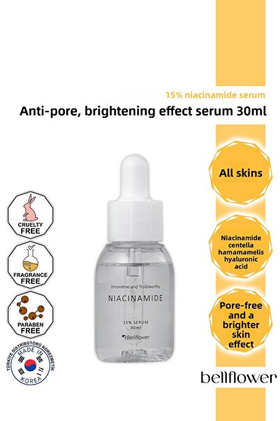 Bellflower مصل مضاد للمسام وتفتيح البشرة يحتوي على 15% نياسيناميد وكينتيللا 3...