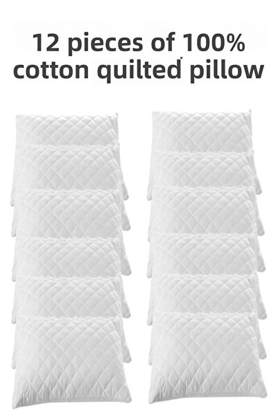 CottonArt Βαμβακερό καπιτονέ μαξιλαροθήκη με φερμουάρ 12 τεμαχίων / Προστατευτικό μαξιλαριού