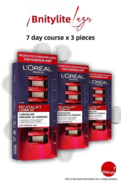 L'Oreal Paris ريفيتاليفت ليزر X3 - أمبولة علاج للتقشير لمدة 7 أيام، 3 قطع